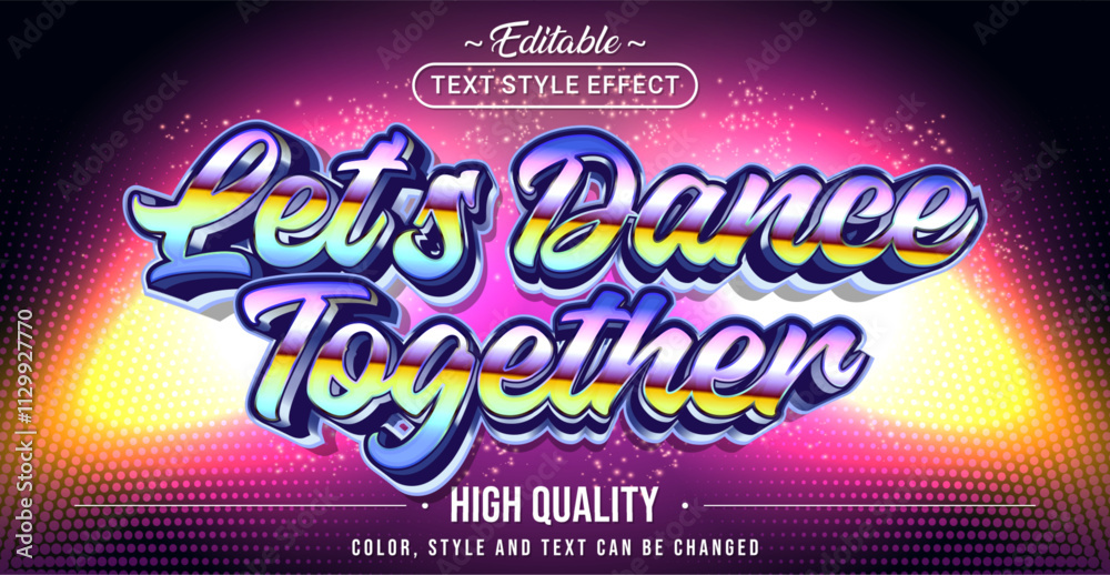 Poster editable text style effect - let's dance together text style theme.
