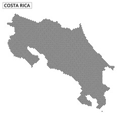Costa Rica map design created with dotted patterns and abstract lines