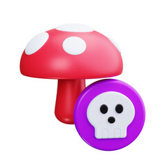 Mushroom Skull 3d Render Icons