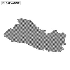 Geographic representation of El Salvador with a dotted map design