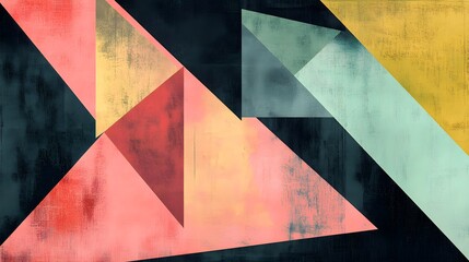 Fototapeta premium Abstract Geometric Triangle Art Pastel Colors