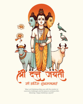 Shri Dattatreya Jayanti and Shri Datta Jayanti celebration in India social media post banner