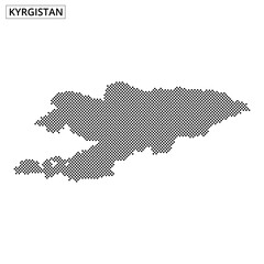 Fototapeta premium Kyrgyzstan map design with dotted pattern on a simple background