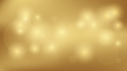 Gold abstract gradient background with bokeh light pattern. Vector illustration.