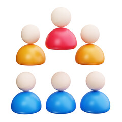 Audience 3d Render Icons