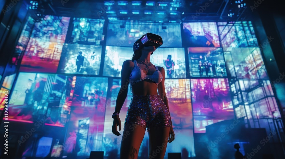 Fototapete modern countdown event with fully immersive vr, synchronized visuals, and a mix of live and virtual 