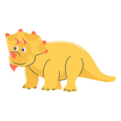 Obraz premium Cute Dinosaurs Cartoon Character. Vector Illustration 
