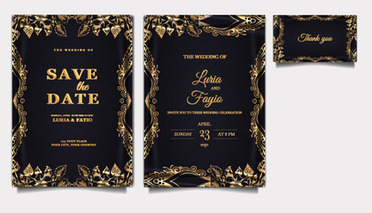 luxury elegant wedding invitation set