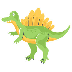 Cute Dinosaurs Cartoon Character. Vector Illustration 