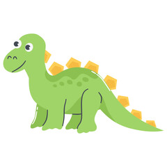 Cute Dinosaurs Cartoon Character. Vector Illustration 