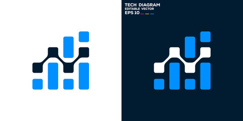 Logo diagram. Statistics, technology, data. Icon symbol design template EPS 10.