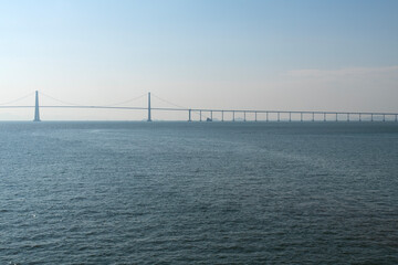 suspension bridge on the sea