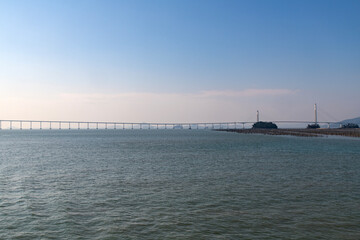 Fototapeta premium suspension bridge on the sea