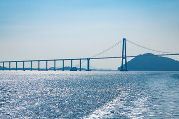 Fototapeta premium suspension bridge on the sea