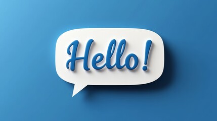 Hello Greeting Speech Bubble Design for Communication and Conversation Introduction