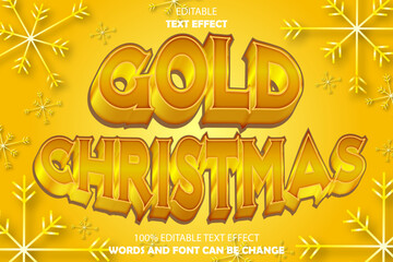 gold christmas editable text effect 3d emboss luxury style