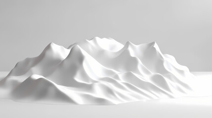 3d white snowy mountain. Drift. Illustration