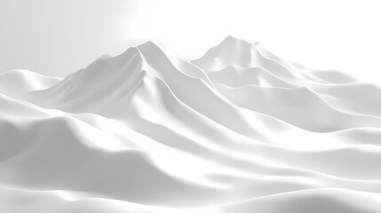 3d white snowy mountain. Drift. Illustration