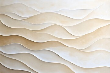 Abstract Waves in Soft Beige Tones for Modern Interior Design