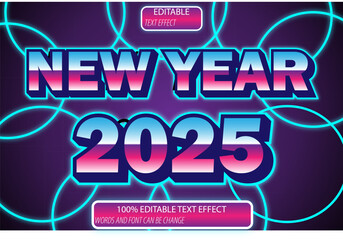 new year editable text effect 3d emboss retro style