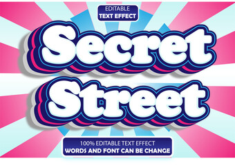 secret street editable text effect 3d