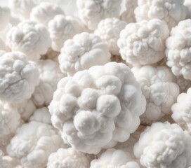 Soft and fluffy cotton wool isolated on white background, abstract, white background