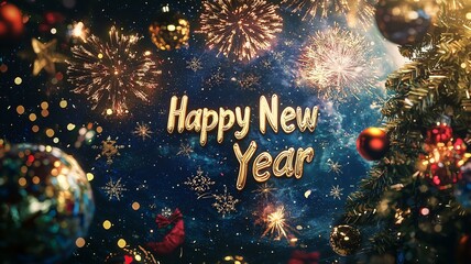 非現実的で夢のような幻想的な世界_クリスマスツリーと新年のお祝い
