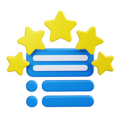 Star Rating 3d Render Icons