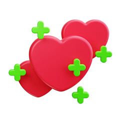 Obraz premium Heart 3d Render Icons