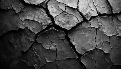 Cracked Textured Surface High Contrast Monochrome Abstract Background