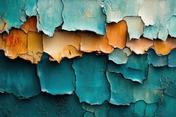 Abstract Grunge Wall Texture with Peeling Paint and Rust Colors