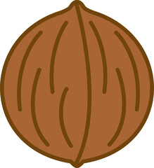 Hand-Drawn Illustration of a Nut