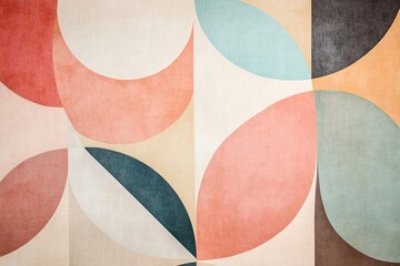 Abstract Geometric Design with Soft Circles and Colorful Shapes