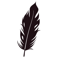 Obraz premium Bird Feather Silhouette Isolated on White Background. Vector Illustration