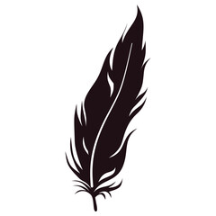 Obraz premium Bird Feather Silhouette Isolated on White Background. Vector Illustration