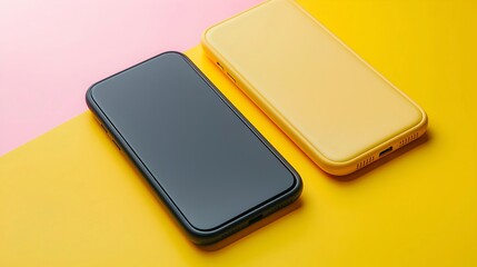 Fototapeta premium Modern Smartphones on Vibrant Background