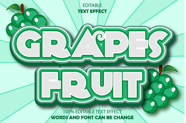 grapes fruit editable text effect 3d