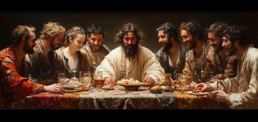 Last Supper Fresco in Chiesa di Sant Antonio Varallo Italy 20th Century Religious Art Culture Faith