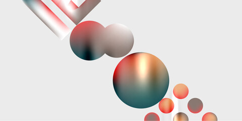 Simple shapes - circles, triangles, rectangles abstract background. Vector Illustration For Wallpaper, Banner, Background, Card, Book Illustration, landing page