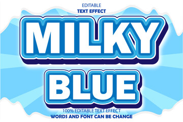 milky blue editable text effect 3d