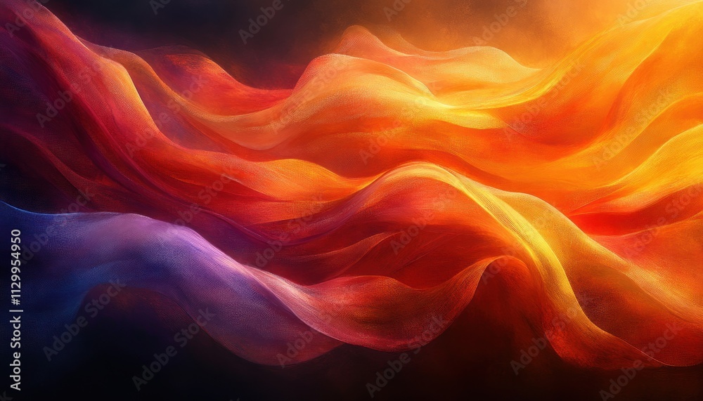 Aufkleber elegant soft pastel beige satin silk drapery flowing swirl abstract background for text and product 