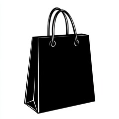 This sleek silhouette represents a gift bag  in monochrome, highlighting the beauty of minimalist design with smooth lines and an abstract form