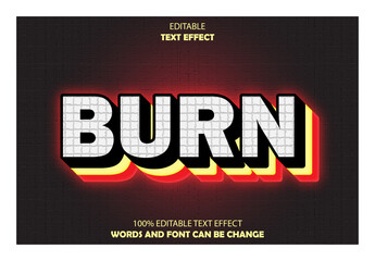 burn editable text effect 3d