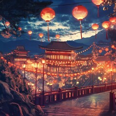 Fototapeta premium chinese new year theme for anime background