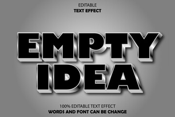 empty idea editable text effect 3d modern style