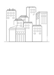 Naklejka premium sketch of building office