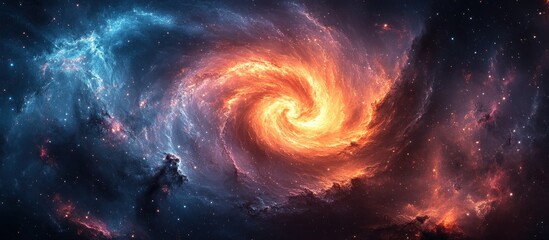 Obraz premium Cosmic Vortex Hypnotic Wormhole Travel Through Time and Space with Nebulae and Stars in a Bright Abstract Universe