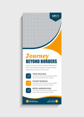 Travel Agency standee roll up banner template design