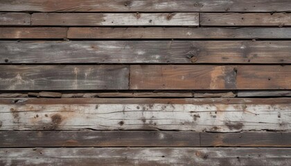 Obraz premium Weathered wooden panels with chipped paint and rugged texture, texture, aged, slats, background, rustic