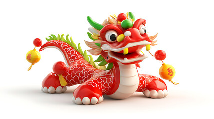 Fototapeta premium whimsical dragon lantern for Chinese New Year, vibrant and festive, symbolizes joy and celebration